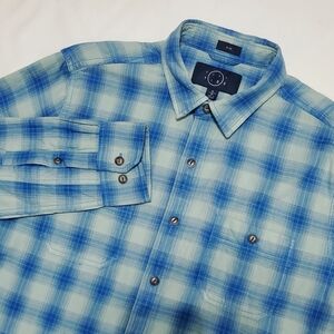 Even Tide Double Layer Long Sleeve Button Down Shirt Mens Medium